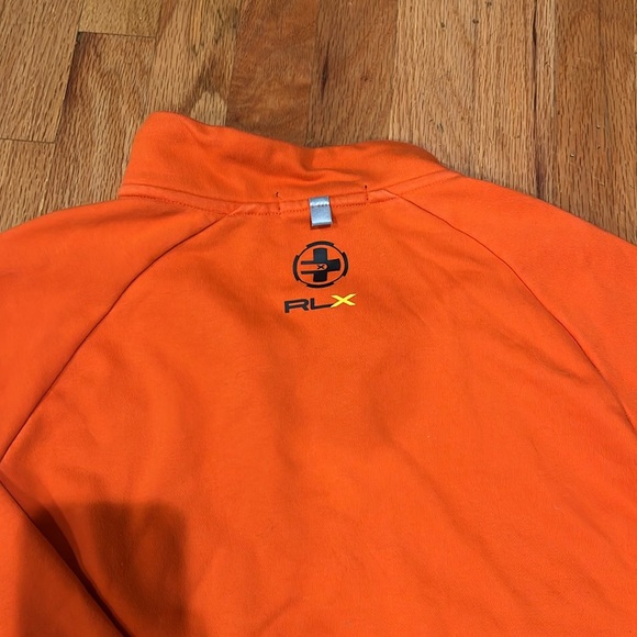 RLX Ralph Lauren Men XL Jersey quarter-zip pullover orange/navy blue - Picture 5 of 5